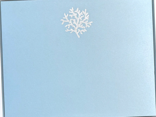 White Foil Coral Large Notepad