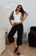 Date Me Capri Cargo Pants Black